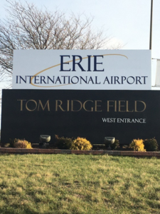 Erie International Airport Sign